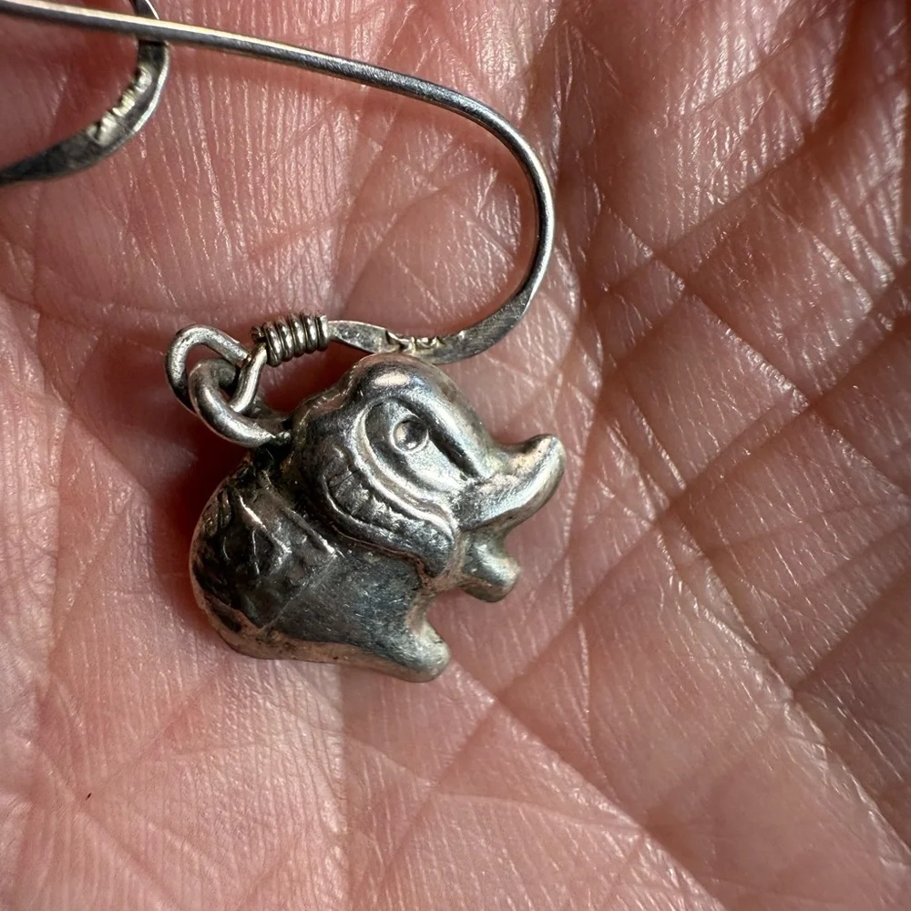 Elegant Silver Elephant Earrings‎